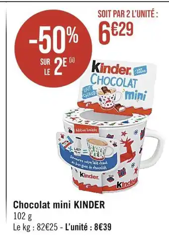 Casino Supermarchés Kinder chocolat mini offre