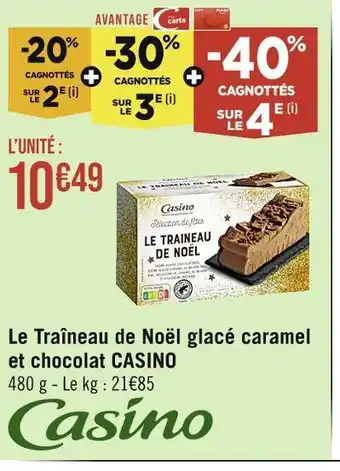 Casino Supermarchés Casino le traîneau de noël glacé caramel et chocolat offre