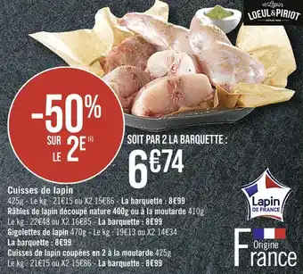 Casino Supermarchés Cuisses de lapin offre