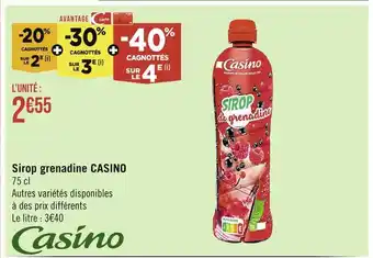 Casino Supermarchés Casino sirop grenadine offre