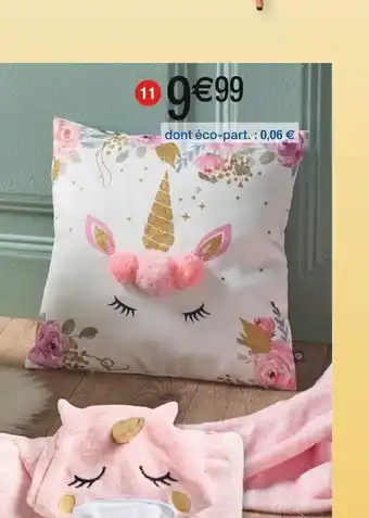 Cora x Carrefour Coussin licorne offre