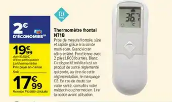 Carrefour Thermomètre Frontal Nt1b Tex Baby offre
