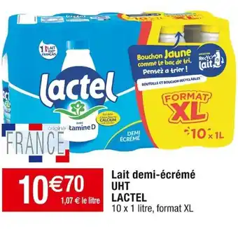Cora x Carrefour Lait demi-écrémé UHT LACTEL offre