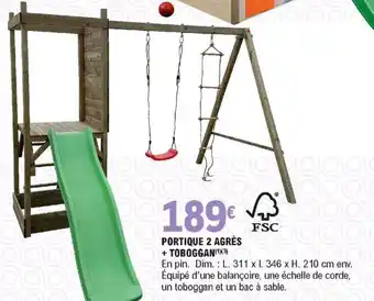 E.Leclerc Portique 2 agrès + Toboggan offre