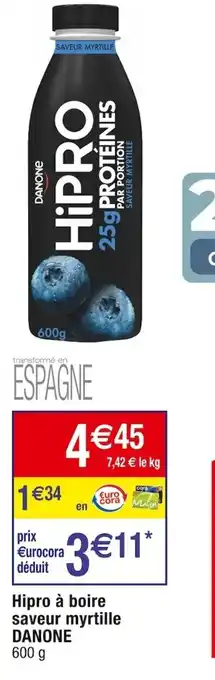 Cora x Carrefour Hipro à boire saveur myrtille DANONE offre