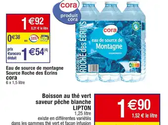 Cora x Carrefour Eau de source de montagne Source Roche des Écrins offre