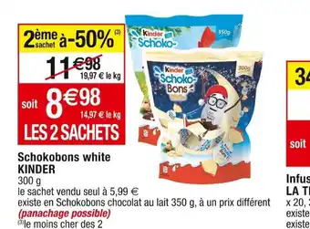 Cora x Carrefour Schokobons white KINDER offre