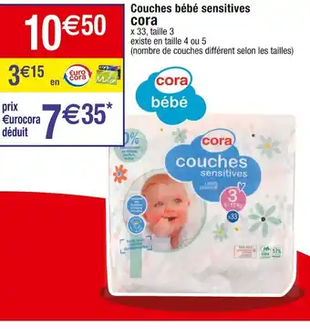 Cora x Carrefour Couches bébé sensitives cora offre
