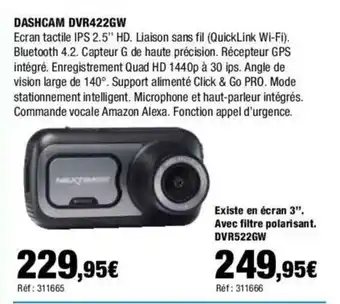 Autobacs DASHCAM DVR422GW offre