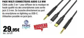 Autobacs PACK MULTI CONNECTEURS AUDIO 3.5 MM offre