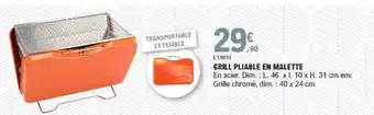 E.Leclerc Grill pliable en malette offre