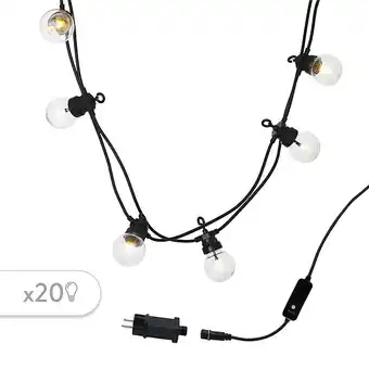 Guirlande guinguette party clear 20 noir plastique 8.7 m