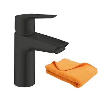 Brico Cash Mitigeur lavabo grohe start ouverture eau froide noir s + microfibre offre