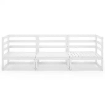 Bricomarché Vidaxl canapé à 3 places de jardin blanc bois de pin solide offre