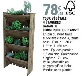E.Leclerc Tour végétale 4 étagères offre