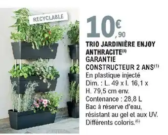 E.Leclerc Trio jardinière Enjoy Anthracite offre