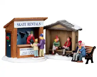 Jardiland Lemax - figurine stand de location de patins - set de 3 pièces offre