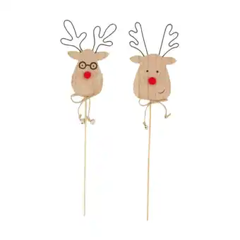 Jardiland Pic en bois cerf de noël - l.11 x l.1 x h.38 cm offre