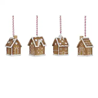 Ornement maison marron 4 ass -polyresin-marron- l4,5xb4,5xh7cm