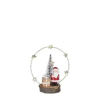 Jardiland Pere noel rouge led fonc.surbatterie -fer-rouge- l17xb15xh8,5cm offre