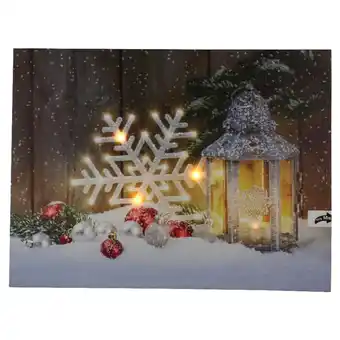Jardiland Peha - tableau noël flocon led avec timer l.40 x l.1,8 x h.30 cm offre