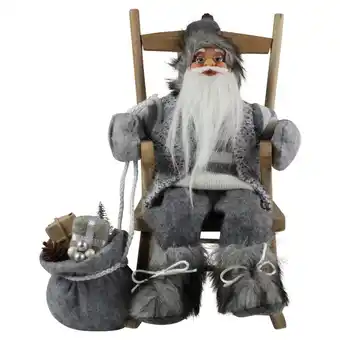 Jardiland Père noël 30cm rocking chair vert/blanc offre