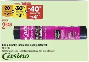 Casino sac poubelle liens coulissants