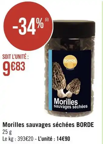 Borde morilles sauvages séchées
