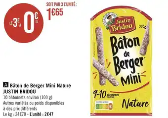 Justin bridou bĂąton de berger mini nature