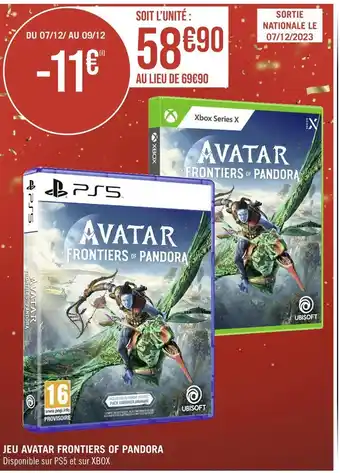 Jeu avatar frontiers of pandora