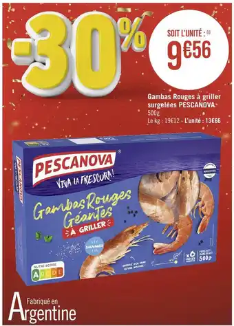 Pescanova gambas rouges à griller surgelées