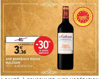 Intermarché Aop bordeaux rouge malesan offre
