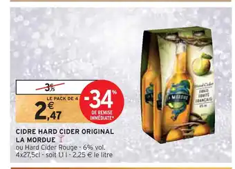 Intermarché La mordue cidre hard cider original offre