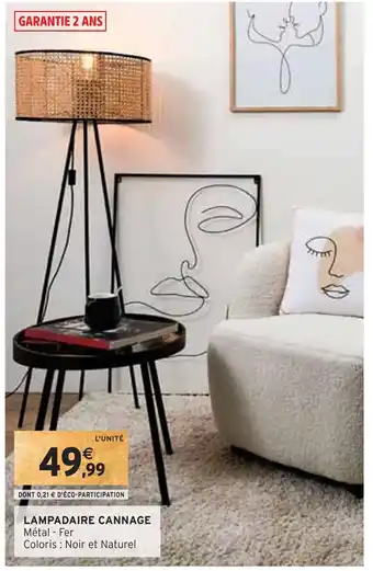 Intermarché Lampadaire cannage offre