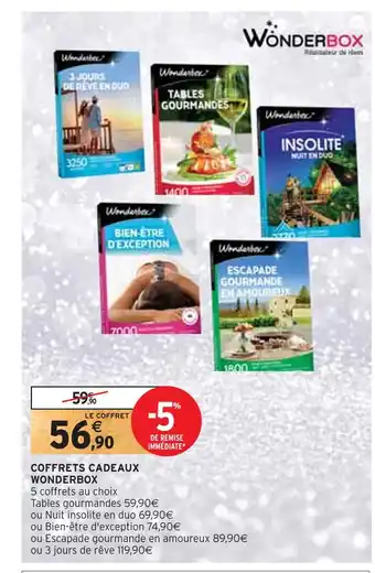 Intermarché Wonderbox coffrets cadeaux offre