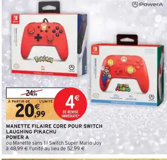 Intermarché Power a manette filaire core pour switch laughing pikachu offre