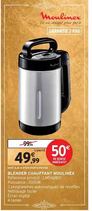 Intermarché Moulinex blender chauffant offre