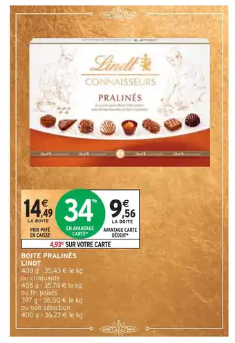 Intermarché Lindt boite pralinés offre