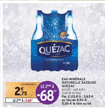 Intermarché Quézac eau minérale naturelle gazeuse offre