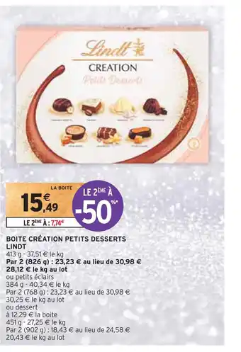 Intermarché Lindt boite création petits desserts offre
