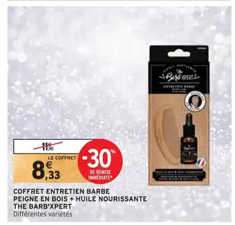 Intermarché The barb'xpert coffret entretien barbe peigne en bois + huile nourissante offre