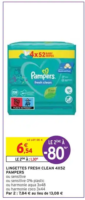 Intermarché Pampers lingettes fresh clean 4x52 offre