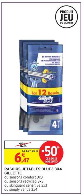 Intermarché Gillette rasoirs jetables blue3 3x4 offre