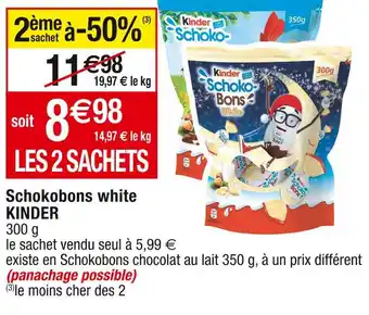 Cora x Carrefour Kinder schokobons white offre