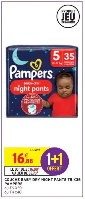 Intermarché Pampers couche baby dry night pants t5 x35 offre