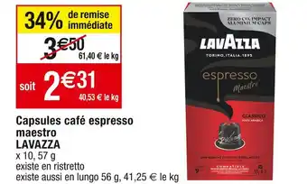 Cora x Carrefour Lavazza capsules café espresso maestro offre
