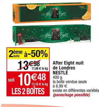 Cora x Carrefour Nestlé after eight nuit de londres offre