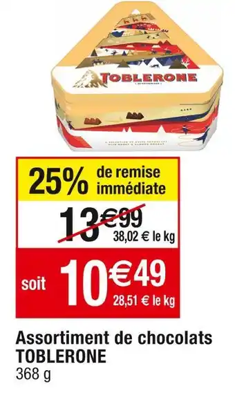 Cora x Carrefour Toblerone assortiment de chocolats offre