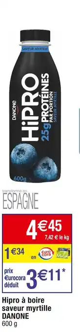 Cora x Carrefour Danone hipro à boire saveur myrtille offre