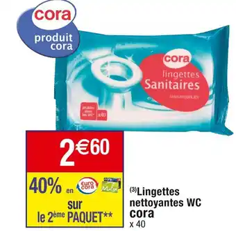 Cora x Carrefour Cora (3) lingettes nettoyantes wc offre